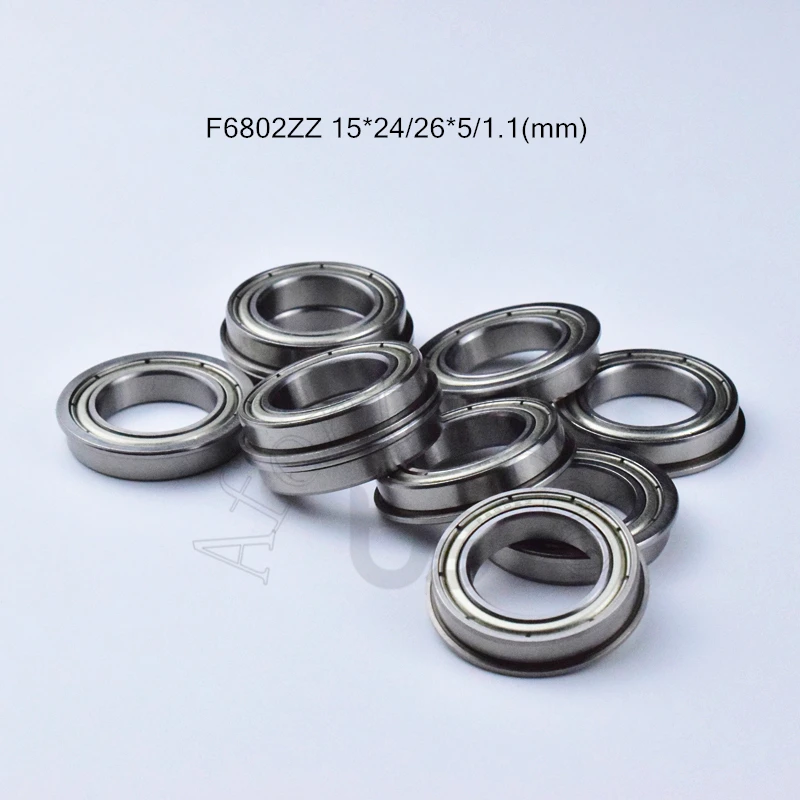 F6802zz 15*24*26*5*1.1(mm) 10pieces 6802 Flange bearing metal sealed ABEC-5 chrome steel bearings hardware