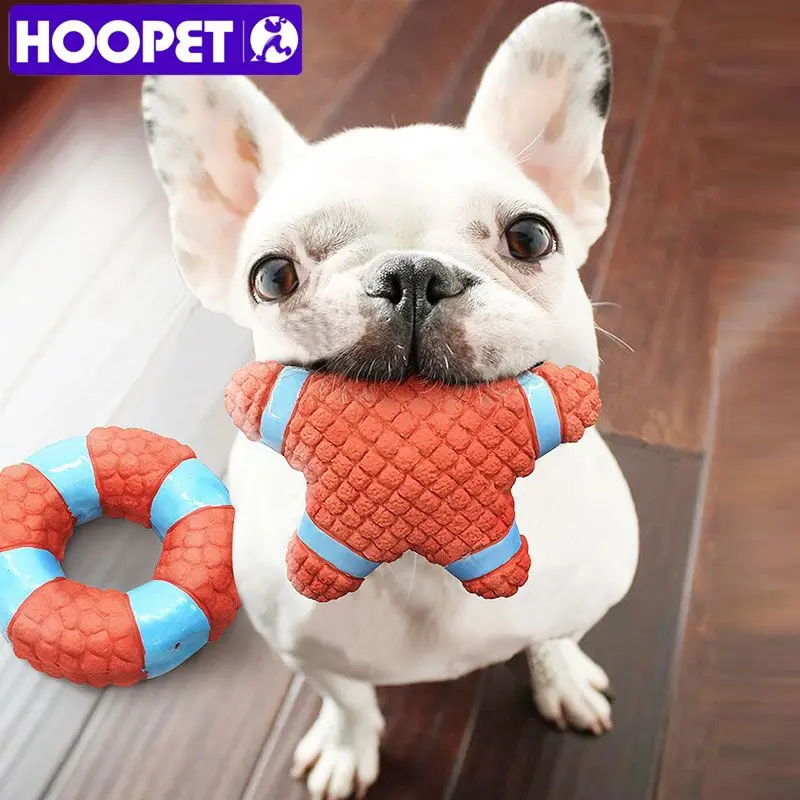 HOOPET Pet Dog Cat Chew Toys Squeaky Sound Resistance to Bite Rubber Five-pointed Star/Circle