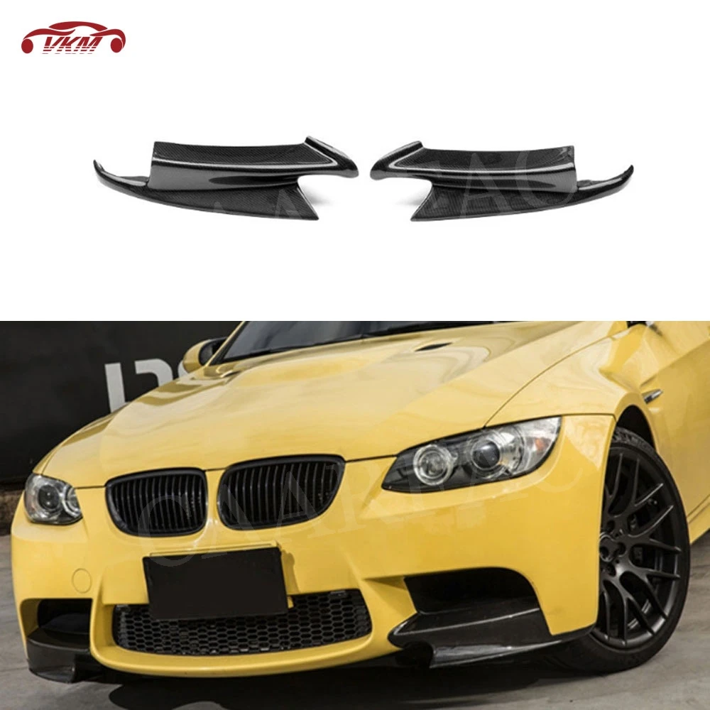 

For E92 Front Bumper Lip Splitters Flaps Spoiler for BMW 3 Series E92 E90 E93 Real M3 2007 - 2013 Carbon Fiber FRP Head Cupwings