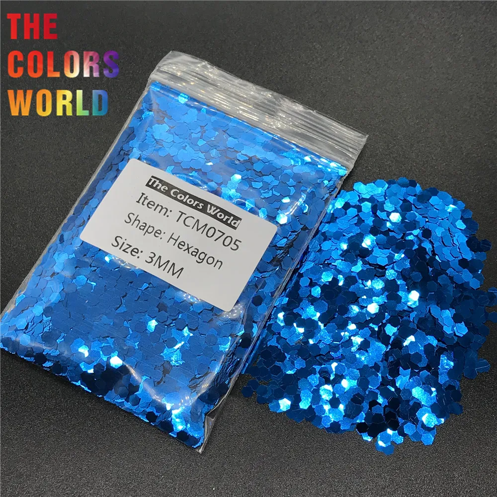 TCM0705 Cobalt Blue Color Metallic Luster Hexagon Shape Nail Glitter Nail Art Decoration Gel Makeup Henna Tattoo Handwork DIY