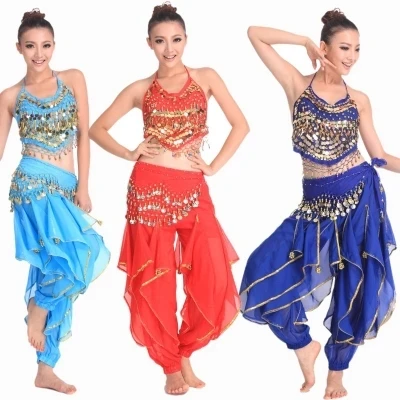 2017 Nuovo 3 pz Set Danza Del Ventre Costume di Bollywood Costume Indiano Vestito Vestito Danza del ventre Donne Danza Del Ventre Costume Set 3 pz