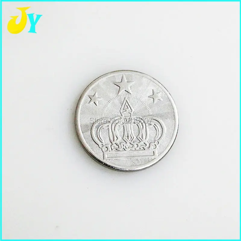 200pcs Arcade Game Coin Tokens 25*1.85mm Stainless steel tokens Crown logo for Jamma MAME Amusement Machine Cabinet