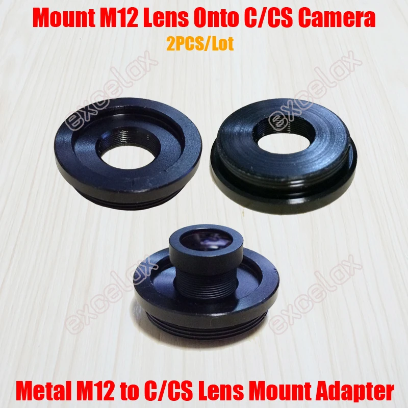 2PCS/Lot Metal M12/C M12/CS Lens Mount Adaptor Zinc Alloy M12 to C CS Mount Adapter Converter Ring for Security CCTV Camera