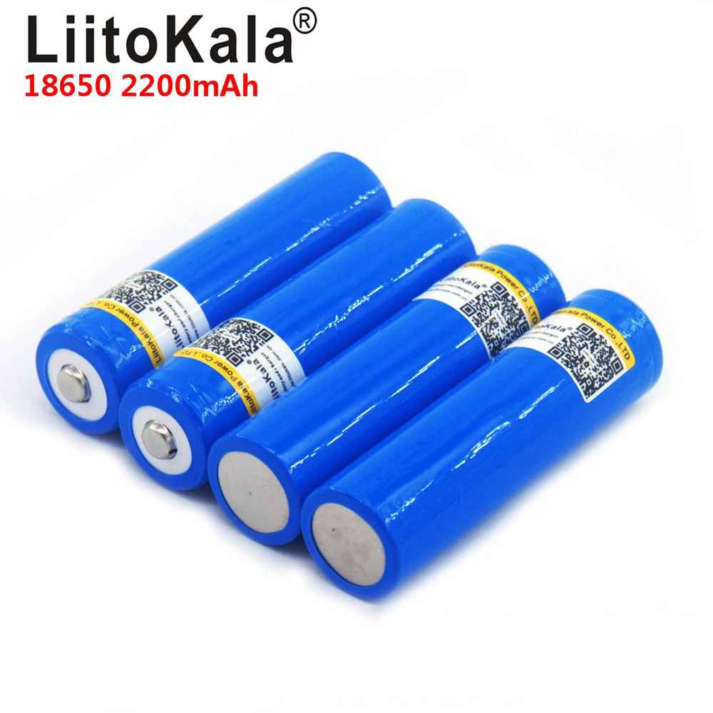 LiitoKala 18650 3.7V 2200mA Rechargeable lithium battery Light Flashlight batteries LED light battery + Pointed