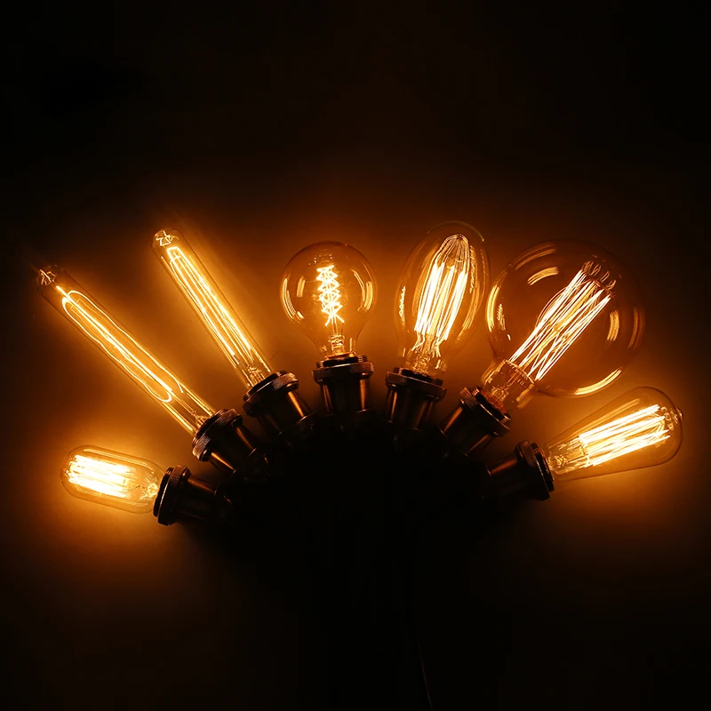 Edison Bulb E27 220V 40W ST64 G80 G95 T10 T45 A19 Retro Ampoule Vintage Incandescent Bulb edison Lamp Filament Light Bulb Decor