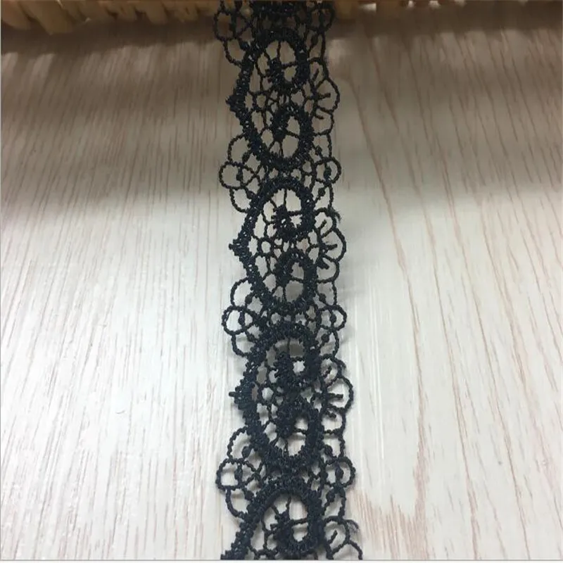 Black/White Embroidered Net Lace Fabric Trim Ribbons DIY Sewing Handmade Craft Materials