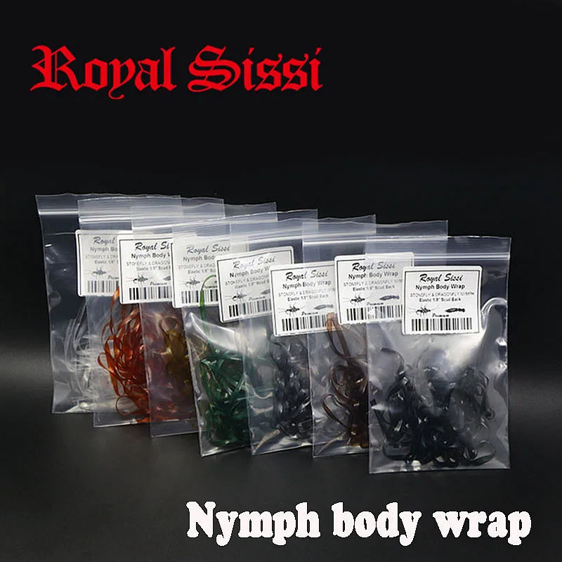 7colors/set nymph body wrap 1/8'' elastic &flex scud back/ synthetic fly tying material for stonefly &dragonfly nymph thin skin