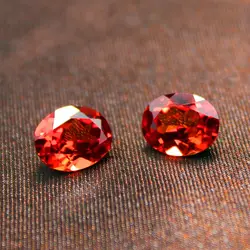 Oval Shape Spessartine mandarin garnet Loose created Gemstone jewely beads garnet top quality diy fancy colored faceted stone