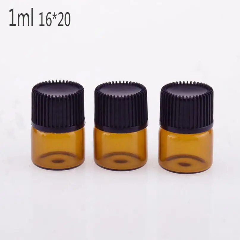 Wholesale 1ML Amber Empty Glass Bottle 1CC Amber Sample Vial Small Essential Oil Bottle