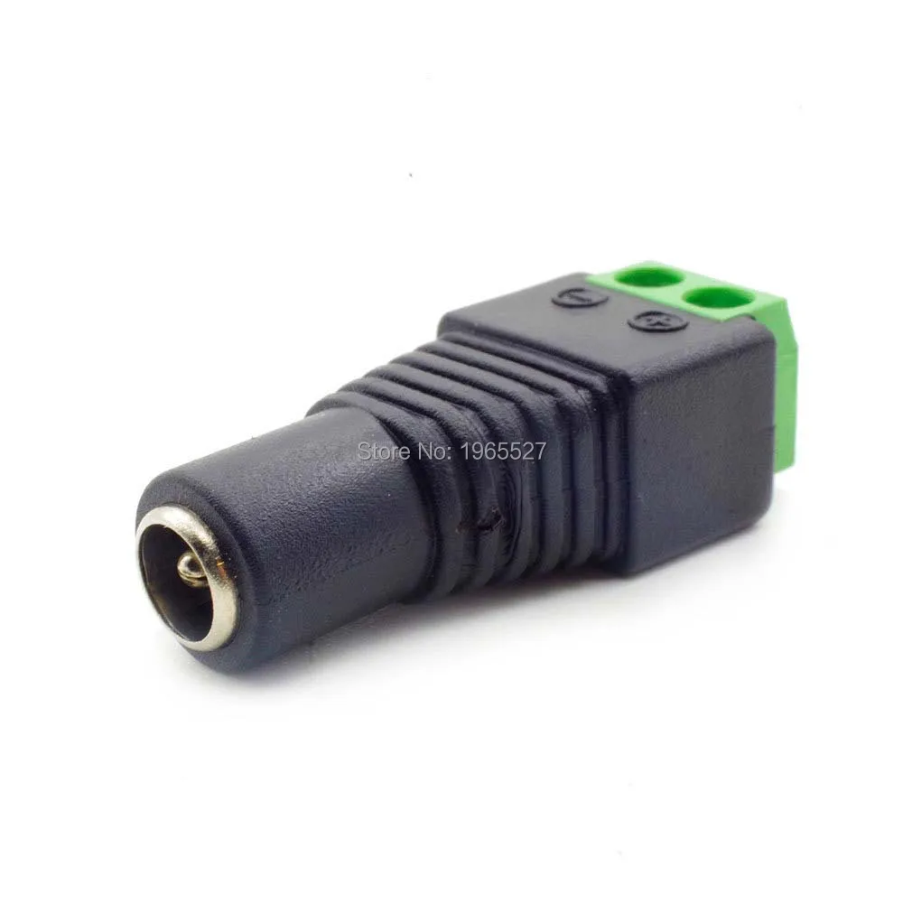 Solderless DC 5.5x2.1 LED Connector Female Plug 3.5 Power Jack for LED Strip CCTV - Easy Connection without Soldering