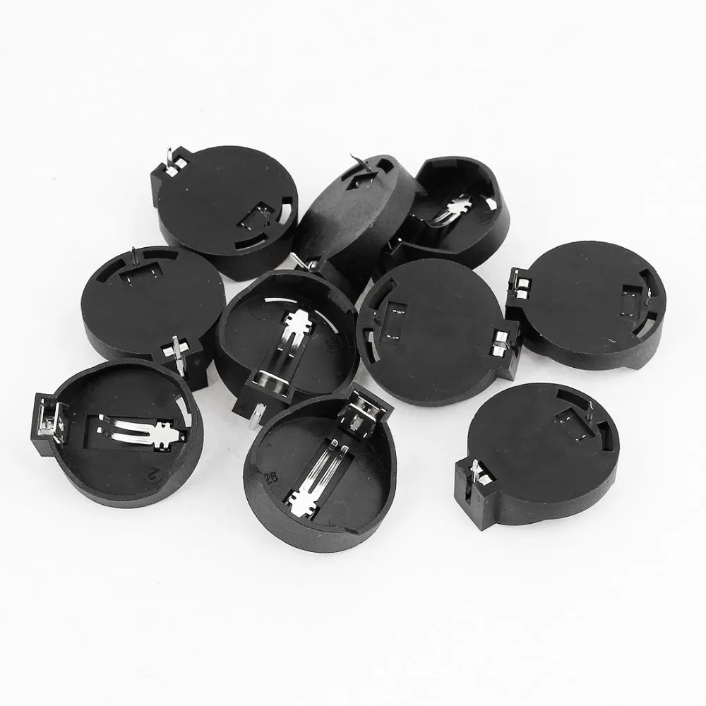 2000pcs/lot New Black Wire Lead 2 x 3V CR2032 CR2025 CR2016 Button Coin Cell Battery Holder Socket Case 2 Pins