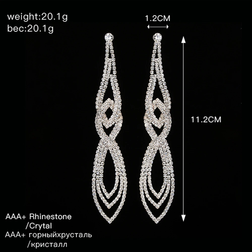 YFJEWE Classic Crystal Long Dangle Earrings Women Wedding Elegant Party Accessories Drop Earrings Jewelry Female E468