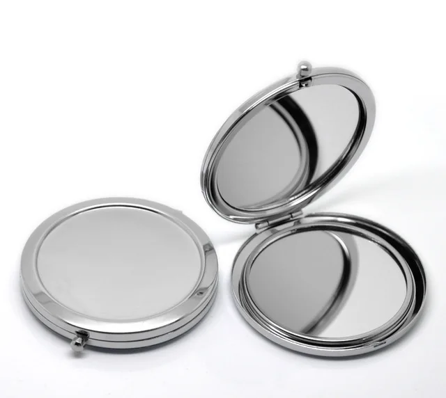 

200Pcs Circle Blank Compact Mirror Silver Makeup Mirror 200PCS Epoxy Sticker Fedex & UPS Free Shipping