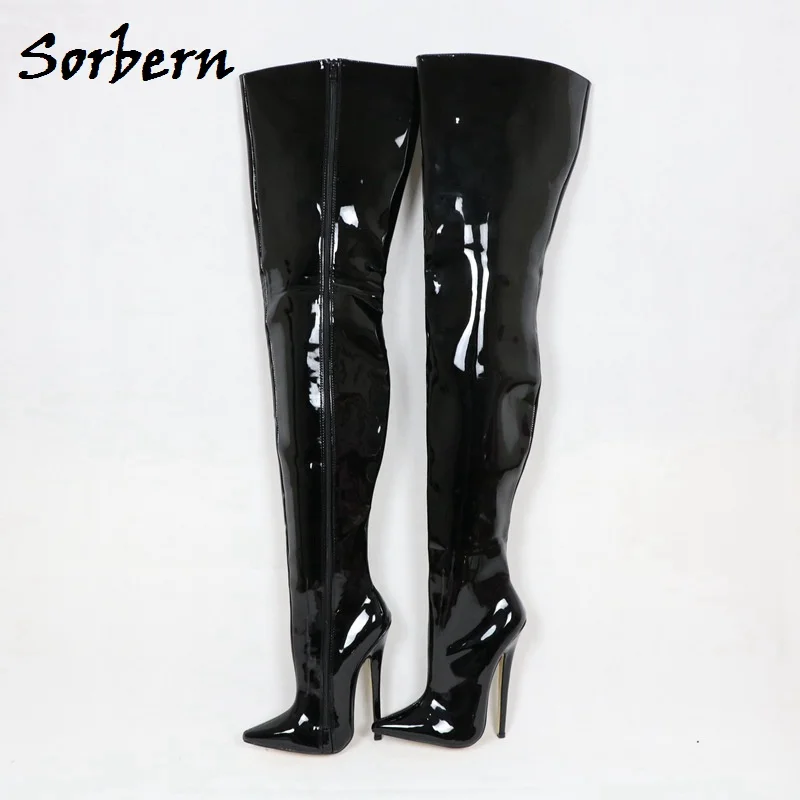 Sorbern 50 60 80 90Cm Long Boots Women Sexy Fetish High Heel Shoe  Spike Heeled Unisex Booties Custom Width Womens Thigh High