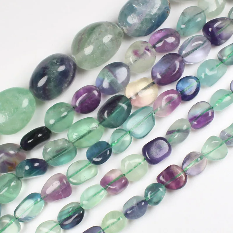 Natural Multicolor Fluorite Inregular beads 3-20mm 15inch per strand , For DIY Jewelry making ! Mixed wholesale for all items!