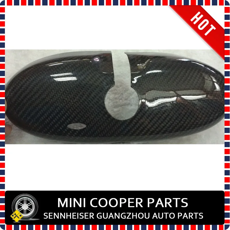 Brand new Real  Carbon Fiber style Black Carbon Color interior mirror for  mini cooper car (1 Pcs/Set)