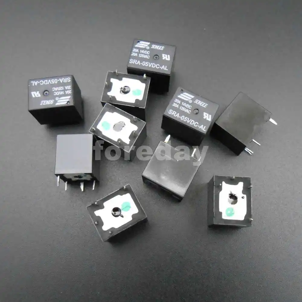 20PCS SRA-05VDC-AL SRA-12VDC-AL SRA-24VDC-AL DC 5V 12V 24V Coil T74 20A PCB General Purpose Relay 4 Pin SPDT 125VAC *FD769-771