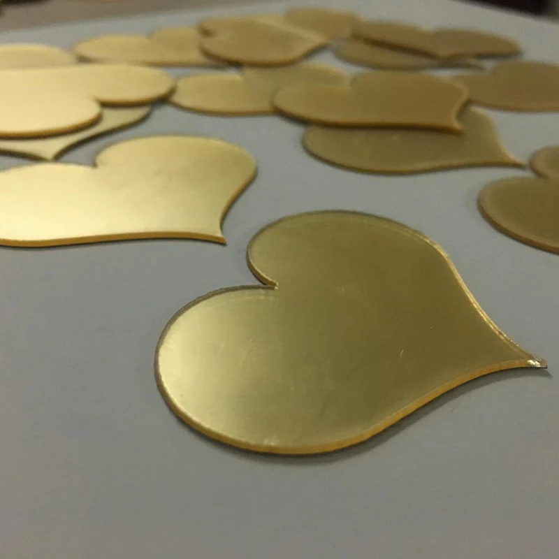 50 Stück/Set 4*5cm Acryl-Spiegeloberfläche Herzförmiger Wandaufkleber für Kinderzimmer Hochzeitsdekoration Wandtattoo Liebe DIY Kunst Wandbild – Detail 30