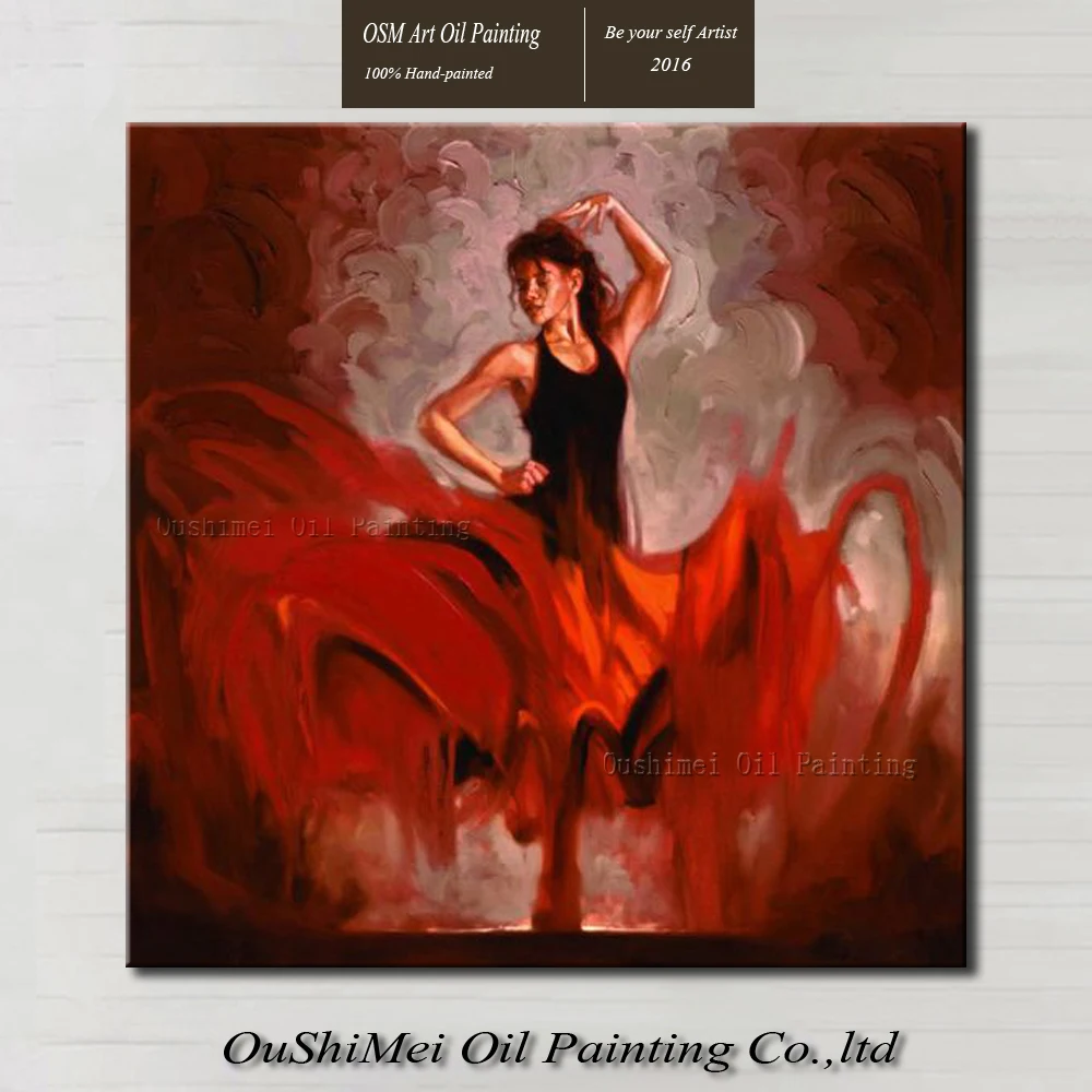 

Beautiful Colors Hangs On Wall Dancer Oil Painting Handmade Abstract Spanish Lady Dancer Oil Paintings On Canvas Free Shipping