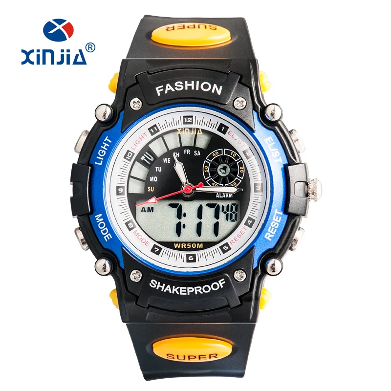 

New Men's relogio masculino dual display casual children sports watches 5 atm water resistant analog digital Japan movement