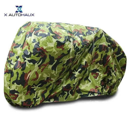 Imagen 1 del producto X Autohaux L XL XXL XXXL 190T Scooter cubierta de motocicleta camuflaje exterior polvo UV impermeable con correa profesional a prueba de viento