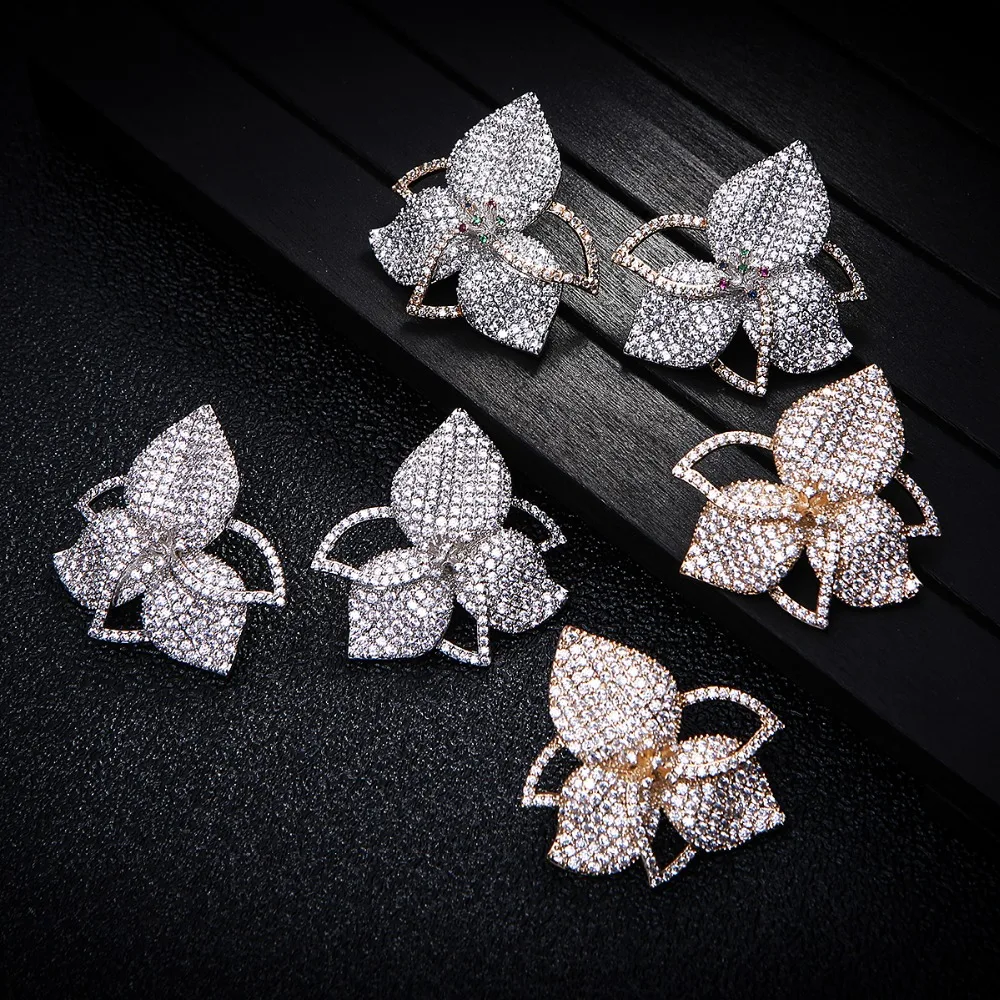 

AAA Cubic Zirconia 3 Colors Mirco Pave Flower Design Drop Dangle Earring,Great Design,Bridal Engagement Jewelry E9013