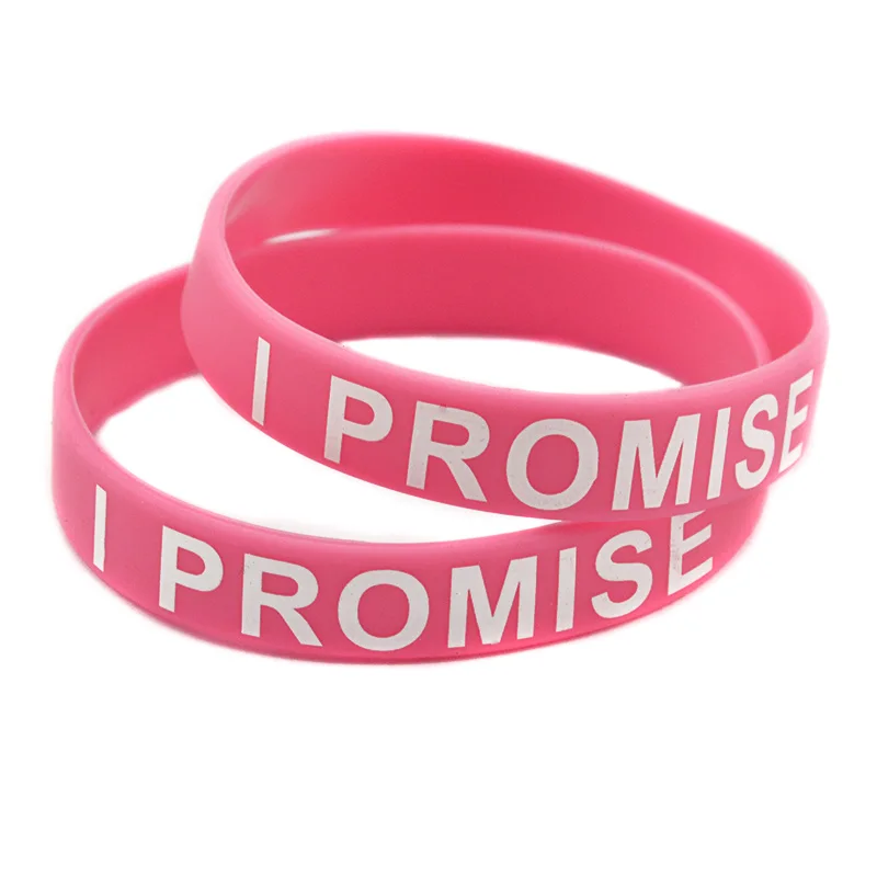 50 Stück I Promise Silikonkautschuk-Armband, motivierende Sport-Gummi-Armbänder, Unisex – Detail 2