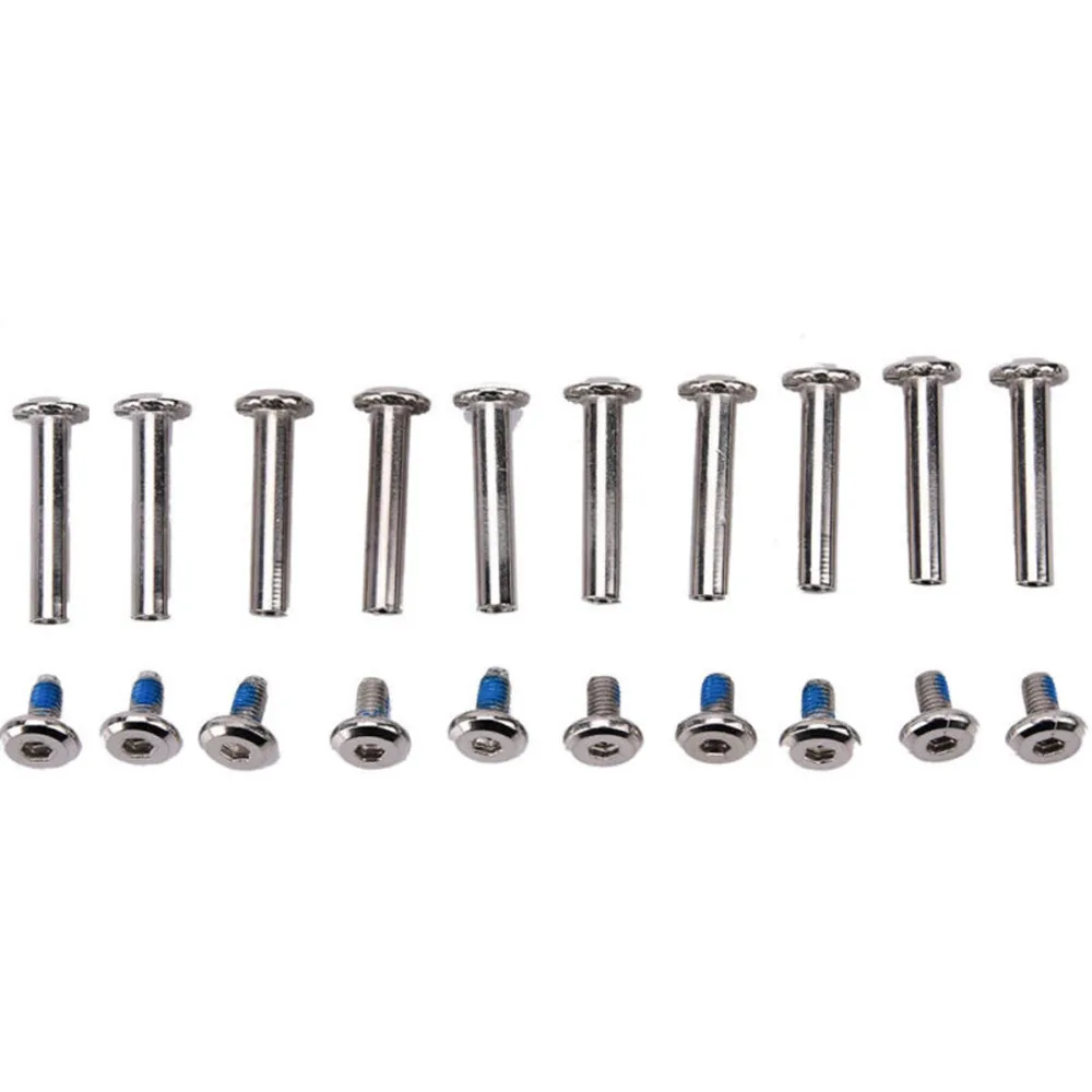 10Pcs Skates Screws Roller Skates Parts Axle Male & Female Screws for Child Kid Adult Free Skating Inline Skates Wheel Silver