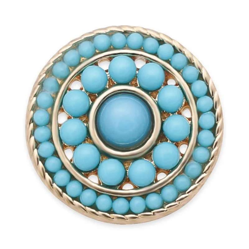 KZ3303 New Fashion Beauty Golden Round Beads 22mm snap buttons fit 18mm snap jewelry wholesale