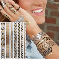 HENNA TATTOO METALLIC TEMPORÄRE TATTOO GOLD FLASH TATTOOS TRIBAL BOHO