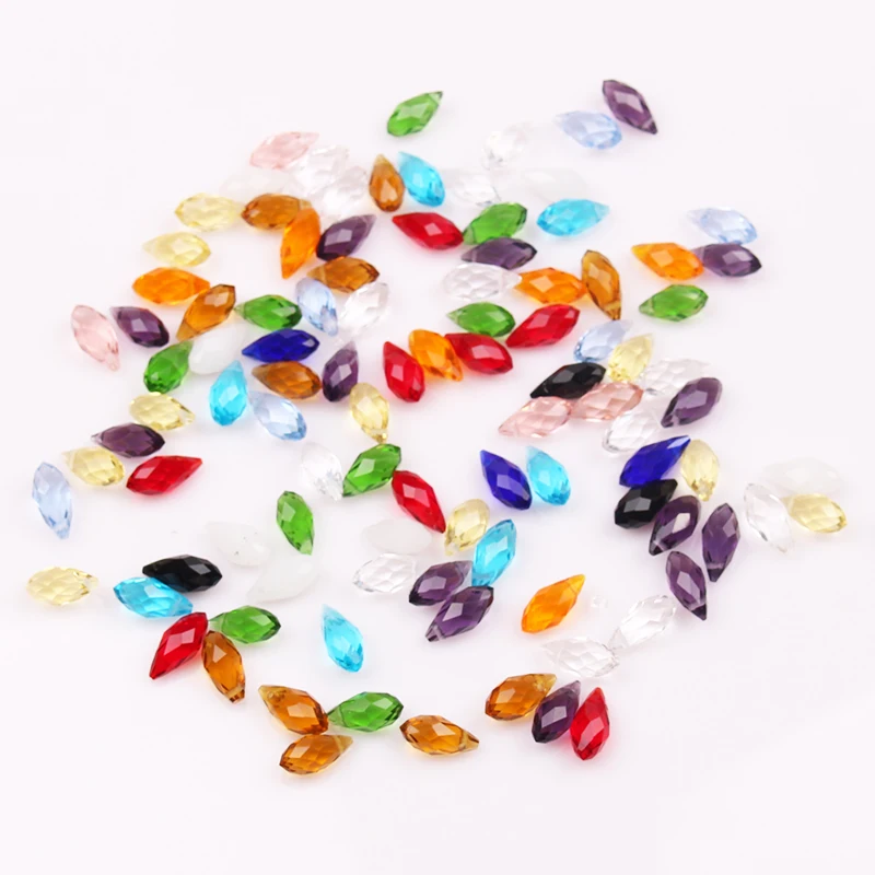 50Pcs/Lot Crystal Glass Beads 6x12mm Cute Teardrop Beads For Jewelry Making Briolette Loose Craft Bracelet DIY Beads Accessories