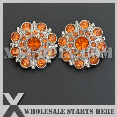 

28mm Special Stargazer Acrylic Rhinestone Button with Shank Back,Sun Color for Flower Center,Headband