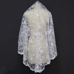 Real Pictures Short Lace Flower Bridal Veil WITHOUT Comb One Layer New Elegant Wedding Accessories for Bride