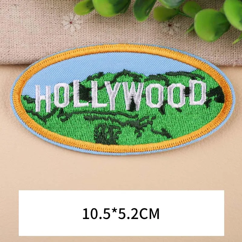 PGY 1 PCS High-quality Hollywood Beating projector Embroidered Patches for Clothing DIY Stripes Clothes Stickers Stars Badges