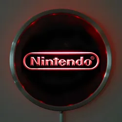rs-e0021 Nintendo LED Neon Light Round Signss 25cm/ 10 Inch - Bar Signs with RGB Multi-Color Remote Wireless Control