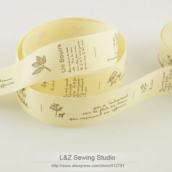 F039#-15  mini.order is $5(mix order) L&Z sewing studio flower plant label Zakka cotton ribbons 2.5CM width sawing free shipping