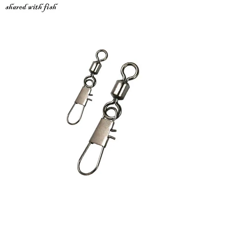 10pcs/lot Barrel Swivel With Safety Snap Fishing Tackle Fishing Accessories Size 5,6,7,8,10,12,14  2020