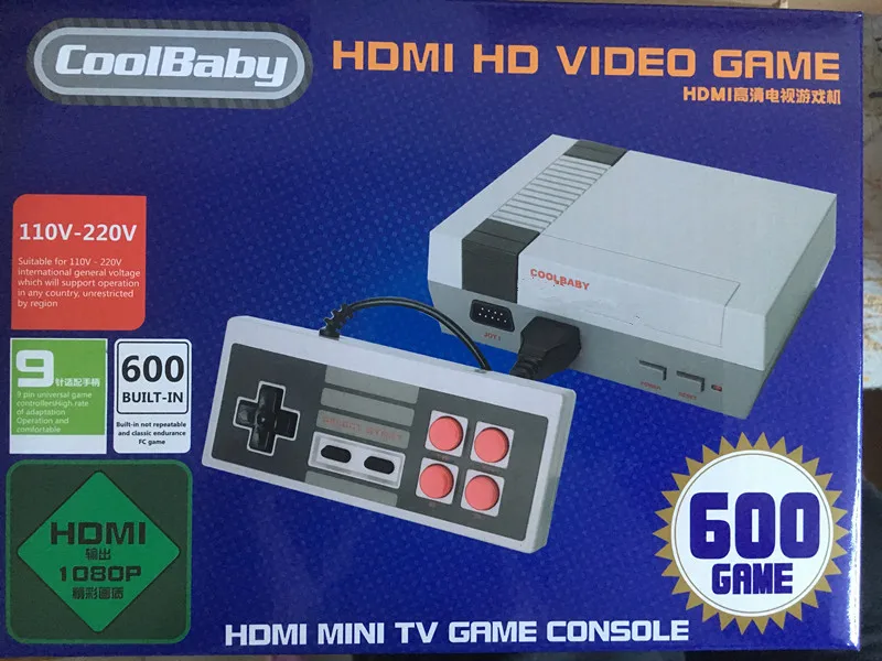 Nes 게임용 레트로 미니 TV 휴대용 게임 콘솔, HDMI 출력 PAL & N 포함, 600 가지 게임 내장, 신제품