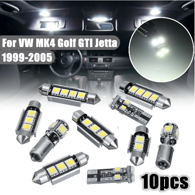 10 pieces / set MK5 GOLF for 2003-2009 models, 12V indoor reading lights license plate lights, etc.