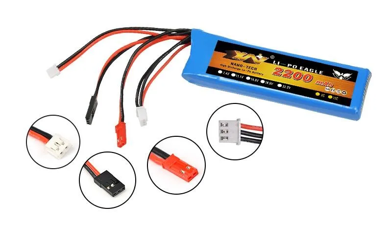 Batteria Lipo 1pcs Rc 7.4V 2200mah 8C 2S batteria Lipo per trasmettitore Futaba T6J T8FG 12FG per Drone RC