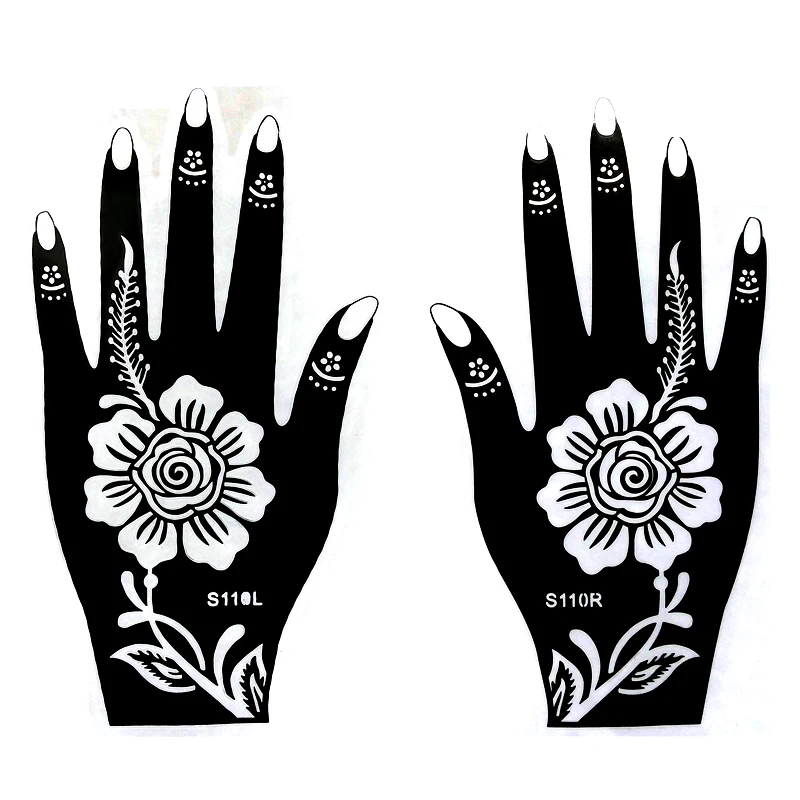 10 Styles Large Henna Tattoo Stencils for Hand Body Paint Glitter Airbrush Mehndi Indian Henna Tatoo Templates Body Painting