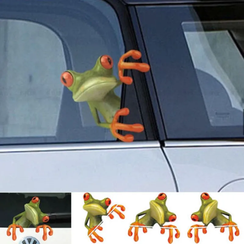 Hot Sale 3D Cute Peep Frog Funny Car Stickers Truck Window Vinyl Decal Graphics Auto New Creative 3D Frog Car Sticker Decration