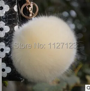 

cream-coloured 10 cm large maomao wholesale imitation rabbit fur ball lovely ornament with metal hair bulb jewelry diy fashion