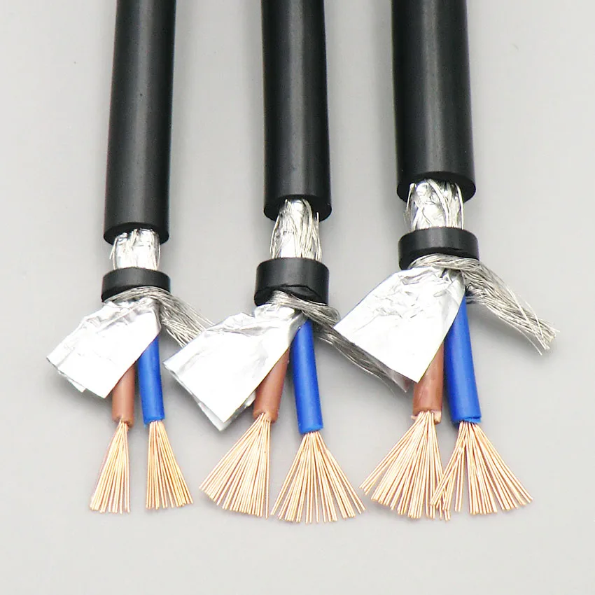 Shielded Wire Sheath Cable 2, 3, 4 Core 0.75mm² with Pure Oxygen Free Copper Double Shield Signal Control Wire RVVP