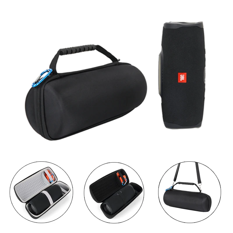 New Wireless Bluetooth Hard EVA Speakers Case With Mesh Pocket for JBL Charge4 For Charger Cables Band Zipper Holding hands bag