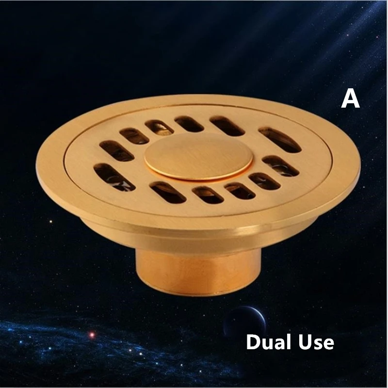 Free shipping 10 CM Brass Round Floor Drain Cover Shower Waste Drainer Grate Floor Drain