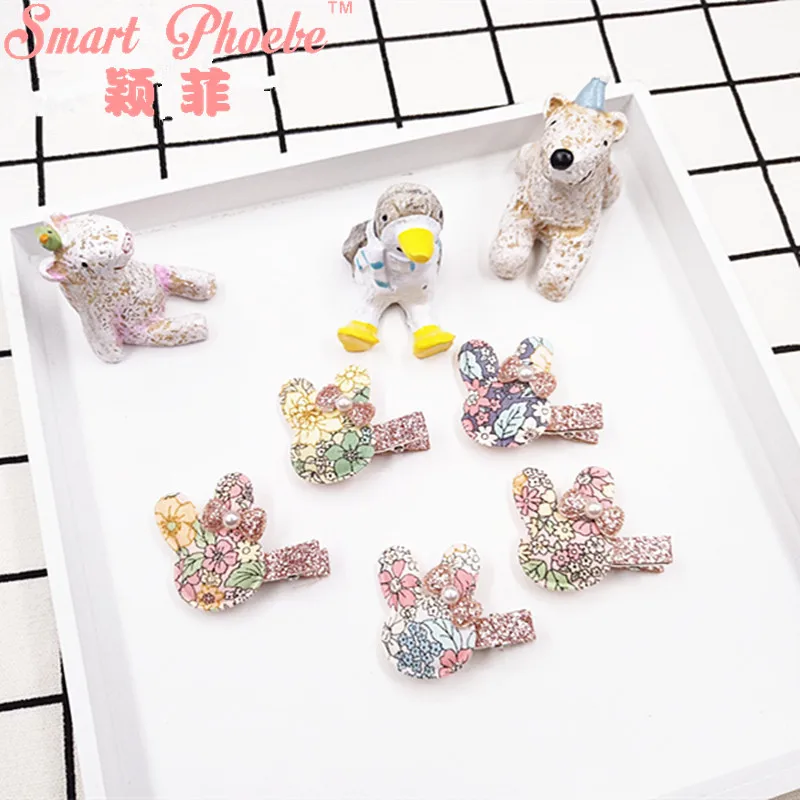 

Boutique 20pcs Fashion Cute Floral Rabbit Girls Hairpin Solid Kawaii Glitter Bow Bunny Hair Clips Girls Headwear Accessories