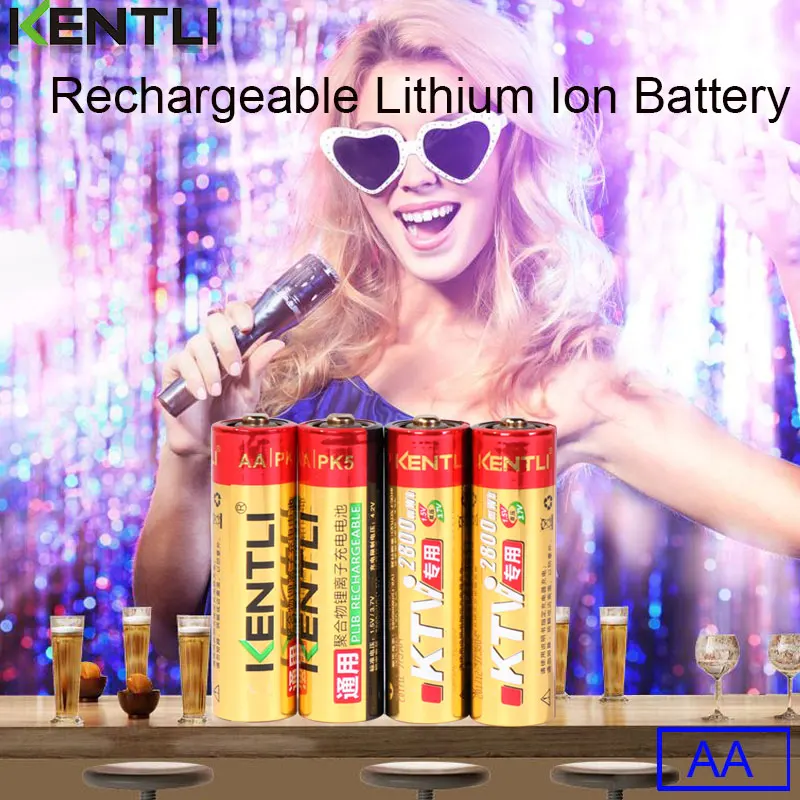 8pcs KENTLI 1.5V AA PK5 2800mWh rechargeable lithium li-ion batteries battery+ 4 slots lithium quick AA AAA charger