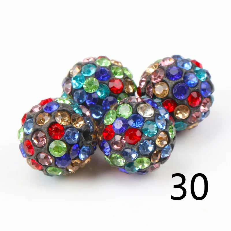 10mm 6 Row Clay Paved Crystal Beads Disco Rhinestone Ball For Diy Bracelet jewelry making 25 kinds of color 50pcs S0010