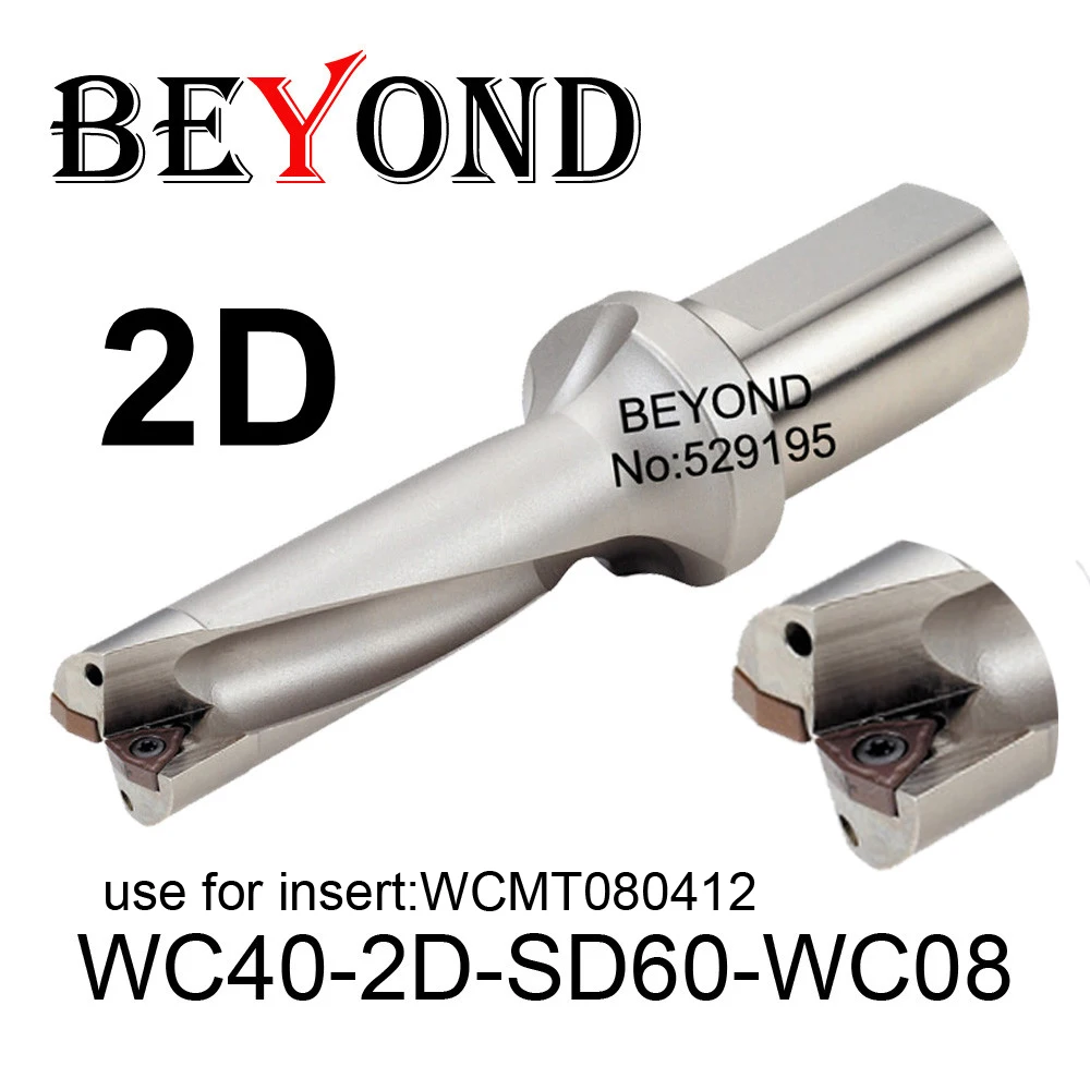 

BEYOND WC 2D 60mm WC40-2D-SD60-WC08 U Drilling Drill Bit use Insert WCMT WCMT080412 Indexable Carbide Inserts Lathe CNC Tools